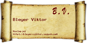 Bleyer Viktor névjegykártya